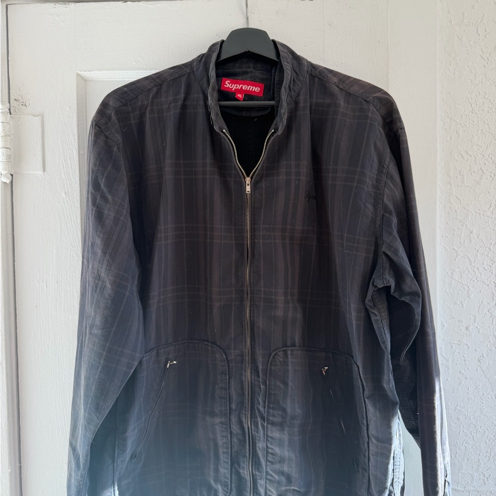 Supreme Black Plaid Lightweight Zip Jacket